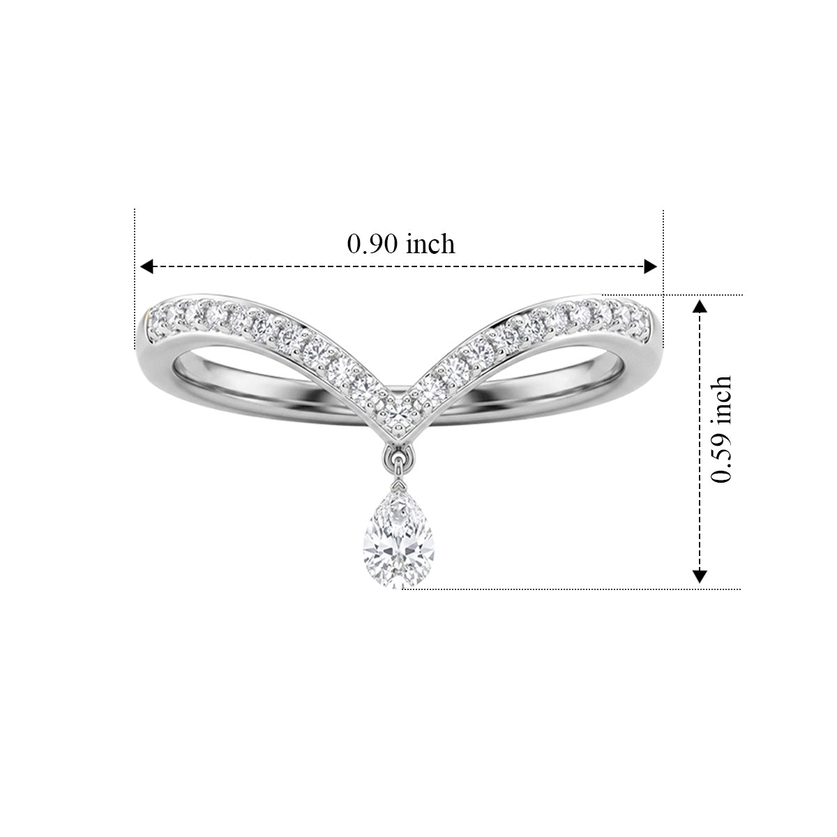 Luxuriant Lab Grown Diamond Ring in Rhodium OverlaySterling Silver  0.260  Ct. 8803629 5