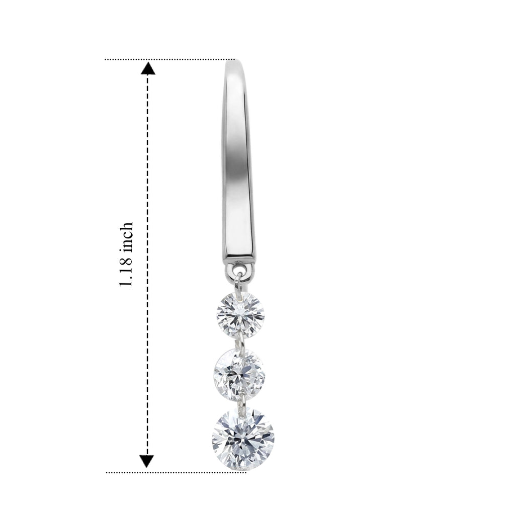 Luxuriant Lab Grown Diamond Earring in Rhodium OverlaySterling Silver  1.000  Ct._8803666_4