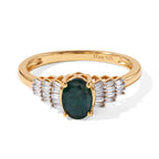 D'Joy - AAA Grandidierite & Natural White Diamond Ballerina Ring in 18K Vermeil Yellow Gold Plated Sterling Silver 1.00 Ct._8804327