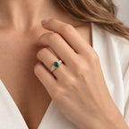D'Joy - AAA Grandidierite & Natural White Diamond Ballerina Ring in 18K Vermeil Yellow Gold Plated Sterling Silver 1.00 Ct._8804327_2