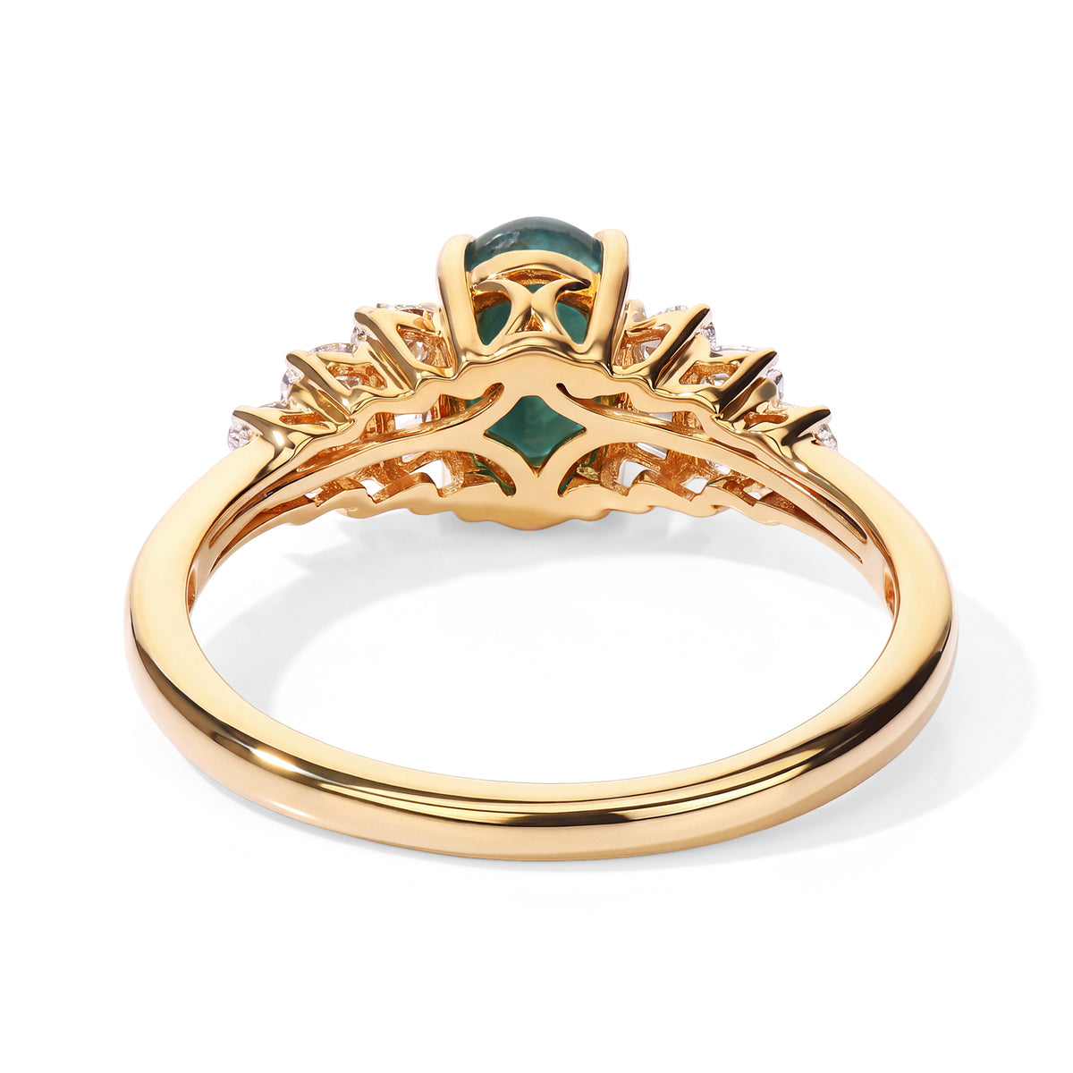 D'Joy - AAA Grandidierite &amp; Natural White Diamond Ballerina Ring in 18K Vermeil Yellow Gold Plated Sterling Silver 1.00 Ct. 8804327 4
