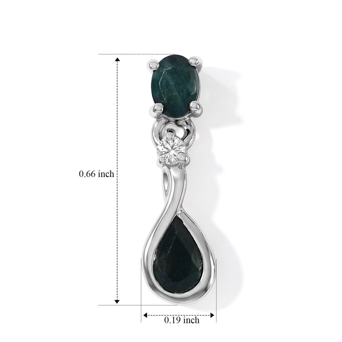 D'Joy - AAA Grandidierite &amp; White Zircon Dangling Earring with Push Post in Platinum Overlay Sterling Silver 8804353 4