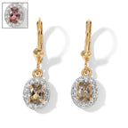 Luxuriant - AAA Turkizite & Lab Grown Diamond (SI/G-H) Halo Earring with Lever Back in 18K Vermeil Yellow Gold Plated Sterling Silver 1.34 Ct._8804424