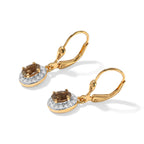 Luxuriant - AAA Turkizite & Lab Grown Diamond (SI/G-H) Halo Earring with Lever Back in 18K Vermeil Yellow Gold Plated Sterling Silver 1.34 Ct._8804424_3