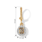 Luxuriant - AAA Turkizite & Lab Grown Diamond (SI/G-H) Halo Earring with Lever Back in 18K Vermeil Yellow Gold Plated Sterling Silver 1.34 Ct._8804424_4