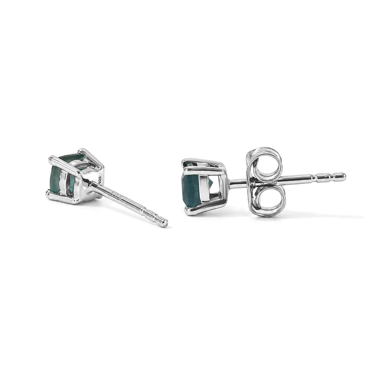 D'Joy - AAA Grandidierite Solitaire Stud Earring with Push Post in Platinum Overlay Sterling Silver 8804429 3