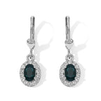 D'Joy - AAA Grandidierite & White Zircon Dangling Earring with Lever Back in Platinum Overlay Sterling Silver 1.90 Ct._8804431