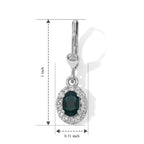 D'Joy - AAA Grandidierite & White Zircon Dangling Earring with Lever Back in Platinum Overlay Sterling Silver 1.90 Ct._8804431_4