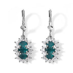 D'Joy - AAA Grandidierite & White Zircon Halo Drop Earring with Lever Back in Rhodium Overlay Sterling Silver 2.25 Ct._8804463