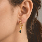D'Joy - AAA Grandidierite & White Zircon Earring with Push Post in Yellow Gold Plated Sterling Silver_8804464_1