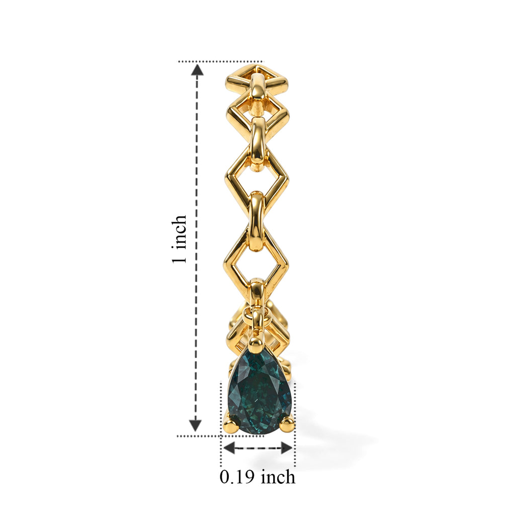 D'Joy - AAA Grandidierite & White Zircon Earring with Push Post in Yellow Gold Plated Sterling Silver_8804464_4
