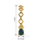 D'Joy - AAA Grandidierite & White Zircon Earring with Push Post in Yellow Gold Plated Sterling Silver_8804464_4