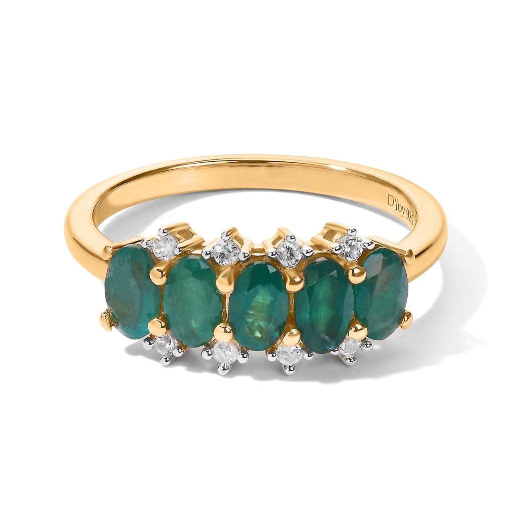 D'Joy - AAA Grandidierite & White Zircon Ring in Yellow Gold Plated Sterling Silver 1.20 Ct._8804466