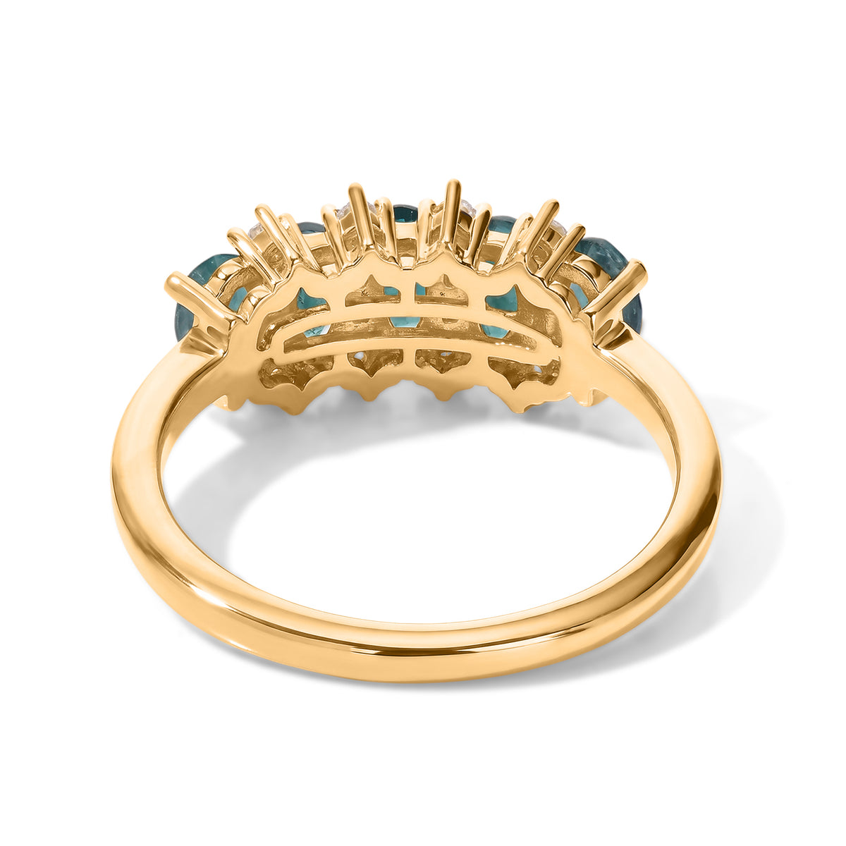 D'Joy - AAA Grandidierite &amp; White Zircon Ring in Yellow Gold Plated Sterling Silver 1.20 Ct. 8804466 4