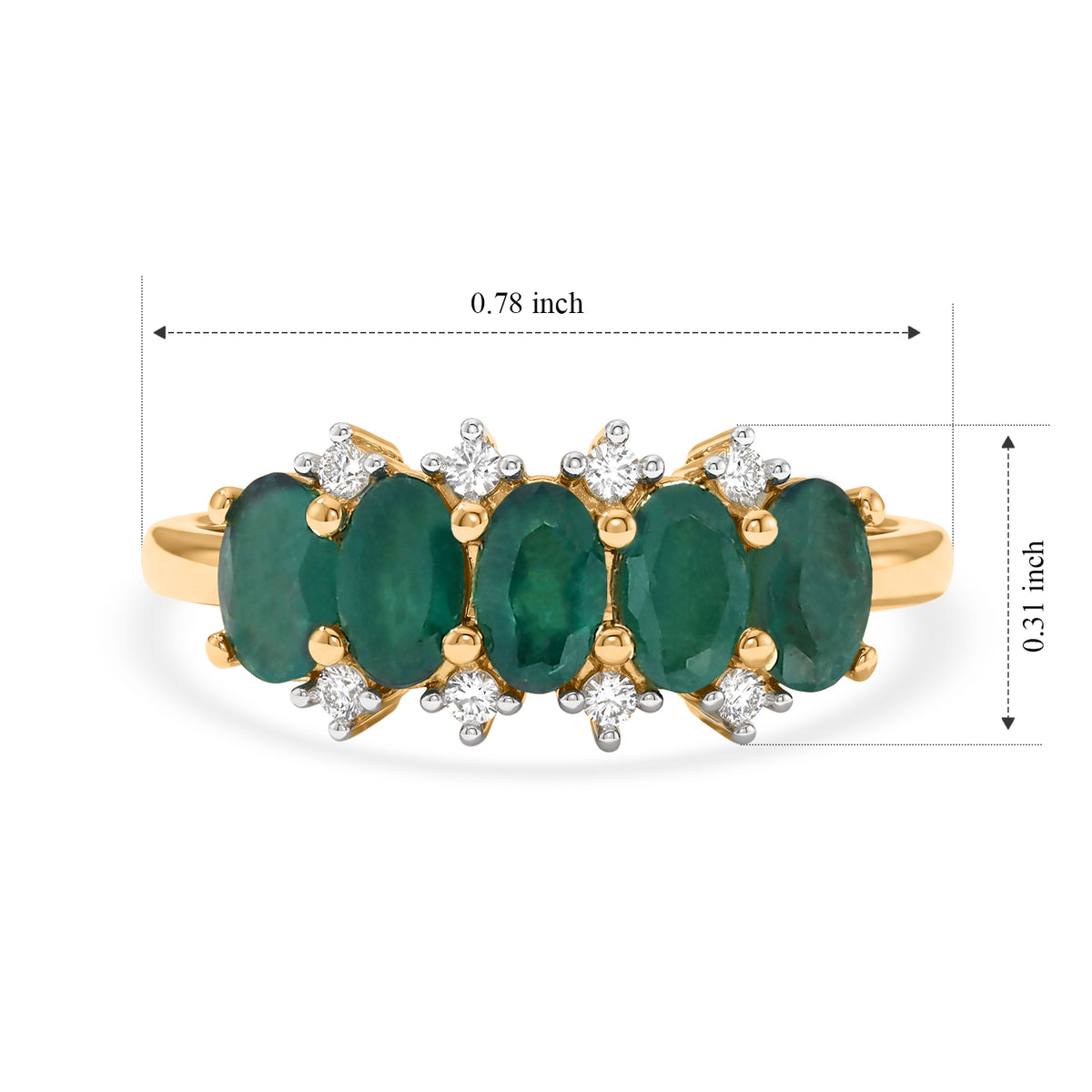 D'Joy - AAA Grandidierite &amp; White Zircon Ring in Yellow Gold Plated Sterling Silver 1.20 Ct. 8804466 5