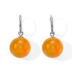 D'Joy - Honey Jade Beads Earring with Hoop in Rhodium Overlay Sterling Silver 15.00 Ct._8804740