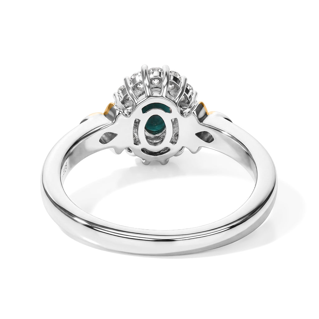 D'Joy - AAA Grandidierite & White Zircon Halo Ring in Two Tone Plating Sterling Silver_8804815_4