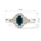 D'Joy - AAA Grandidierite & White Zircon Halo Ring in Two Tone Plating Sterling Silver_8804815_5