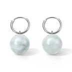 D'Joy - Natural White Jade Beads Earring with Hoop in Rhodium Overlay Sterling Silver 15.00 Ct._8804878_3