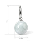 D'Joy - Natural White Jade Beads Earring with Hoop in Rhodium Overlay Sterling Silver 15.00 Ct._8804878_4