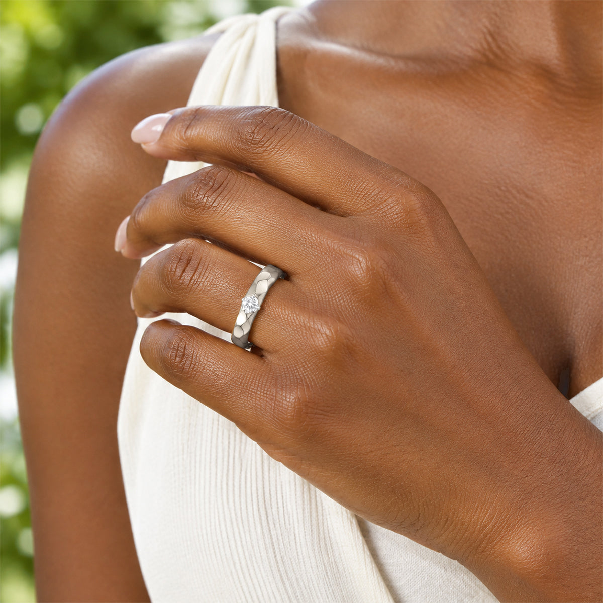 Luxuriant - Lab Grown Diamond (SI-G-H) Ring in Platinum Overlay Sterling Silver 8804952 1