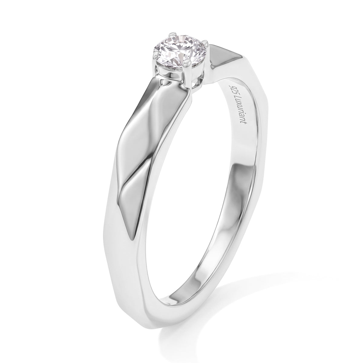 Luxuriant - Lab Grown Diamond (SI-G-H) Ring in Platinum Overlay Sterling Silver 8804976 3