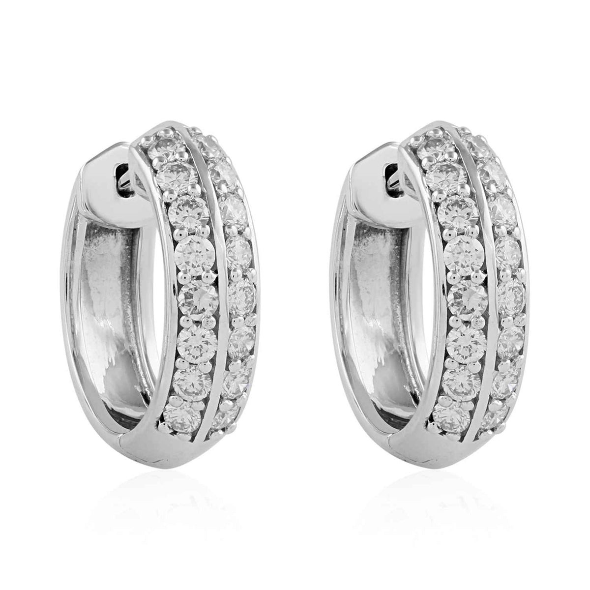 Lab Grown Diamond Earring in Rhodium OverlaySterling Silver, Silver Wt.5.03 Gms  0.065  Ct. 8805315 0