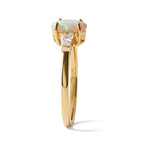 D'Joy - Ethiopian Opal & White Zircon Trilogy Ring in Yellow Gold Plated Sterling Silver 1.30 Ct._8805379_3