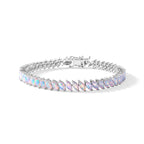 D'Joy - Ethiopian Opal Bracelet (Size - 7.5) in Rhodium Overlay Sterling Silver 8.45 Ct, Silver Wt. 12.20 Gms_8805397