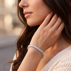 D'Joy - Ethiopian Opal Bracelet (Size - 7.5) in Rhodium Overlay Sterling Silver 8.45 Ct, Silver Wt. 12.20 Gms_8805397_2