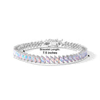 D'Joy - Ethiopian Opal Bracelet (Size - 7.5) in Rhodium Overlay Sterling Silver 8.45 Ct, Silver Wt. 12.20 Gms_8805397_4
