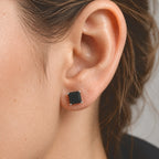 D'Joy - Black Spinel Stud Earring with Push Back in Platinum Overlay Sterling Silver 2.80 Ct._8806331_1