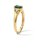 D'Joy - Natural Chrome Diopside & Moissanite Trilogy Ring in Yellow Gold Plated Sterling Silver_8806440_3