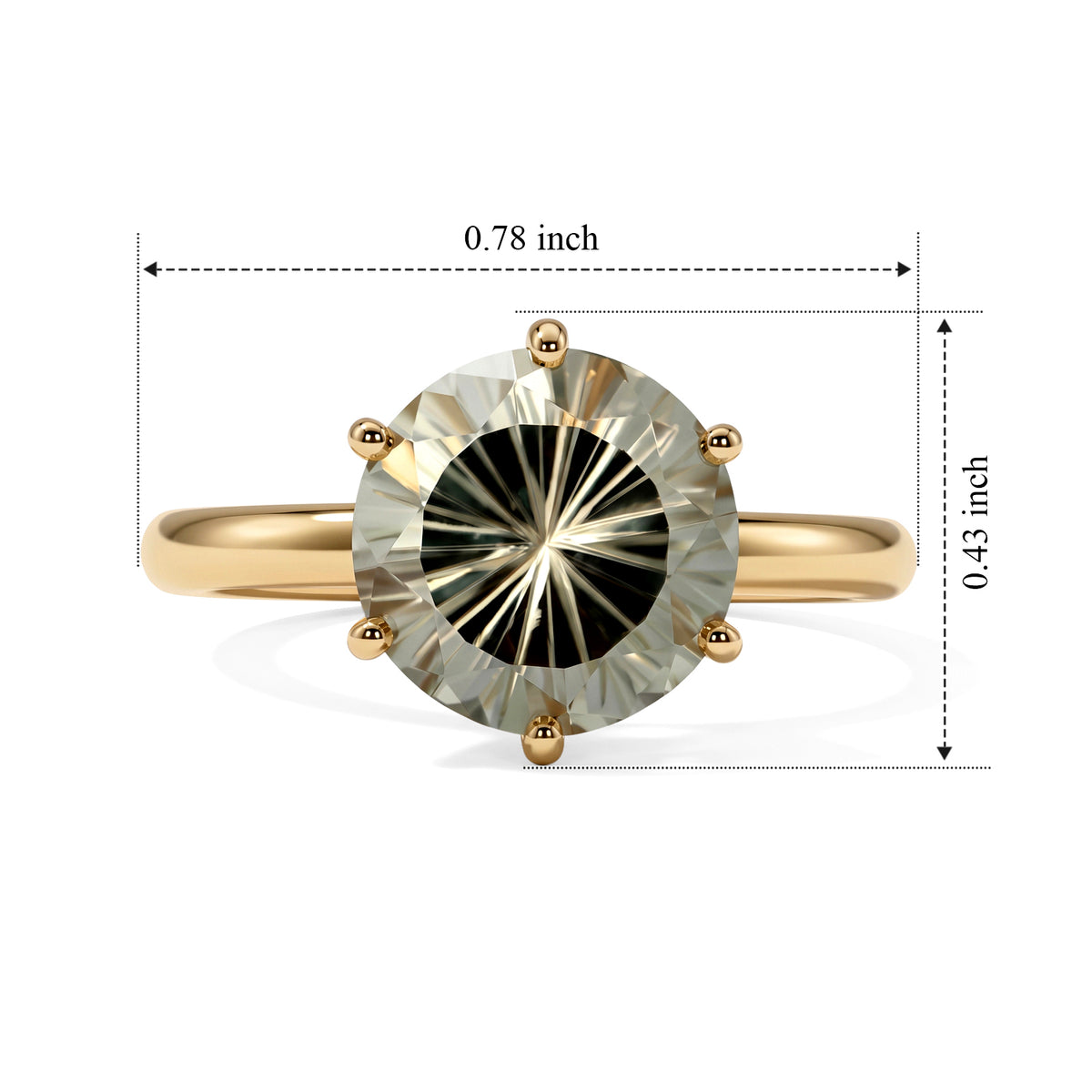 14K Yellow Gold AAA Turkizite Solitaire Ring 3.05 Ct. 8806562 5