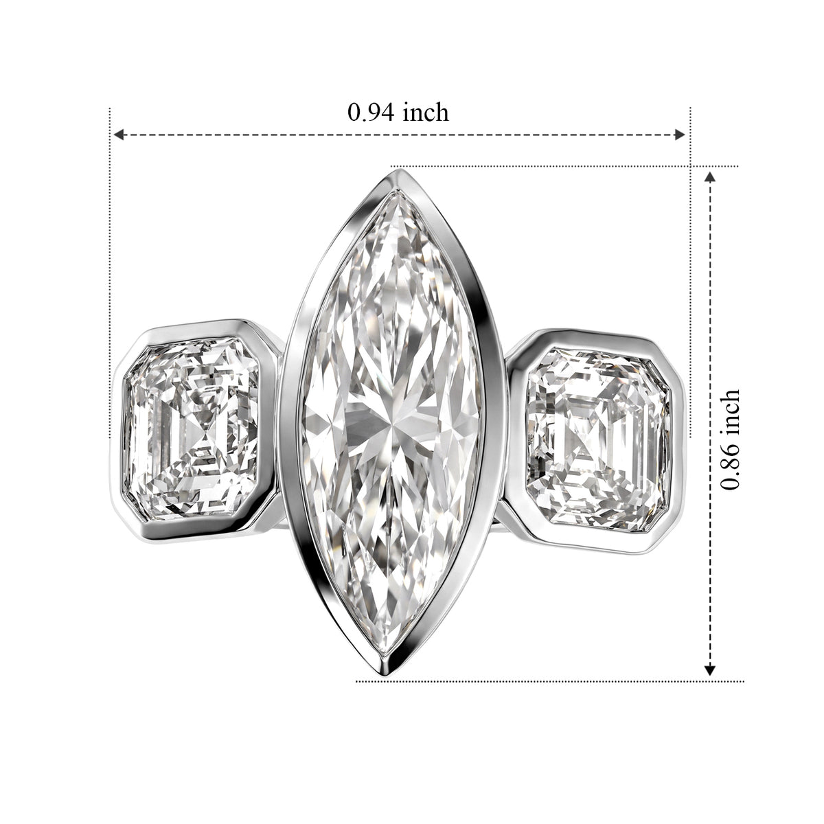 D'Joy - Moissanite &amp; Lab Grown Diamond Ring in Rhodium Overlay Sterling Silver 7.70 Ct. 8806790 5