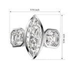 Moissanite, Lab Grown Diamond Main Stone With Side Stone Ring in Rhodium OverlaySterling Silver, Silver Wt.7 Gms  7.710  Ct._8806790_5