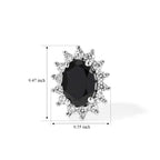 D'Joy - Black Spinel & White Zircon Halo Earring with Push Back in Platinum Overlay Sterling Silver 2.50 Ct._8807464_4