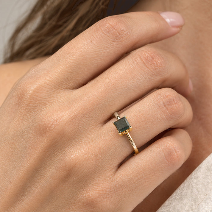 9K Yellow Gold Black Diamond Solitaire Ring 2.00 Ct. 8809424 2