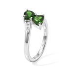 D'Joy - Natural Chrome Diopside & White Zircon Bypass Ring in Platinum Overlay Sterling Silver 1.15 Ct._8809726_3