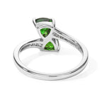 D'Joy - Natural Chrome Diopside & White Zircon Bypass Ring in Platinum Overlay Sterling Silver 1.15 Ct._8809726_4