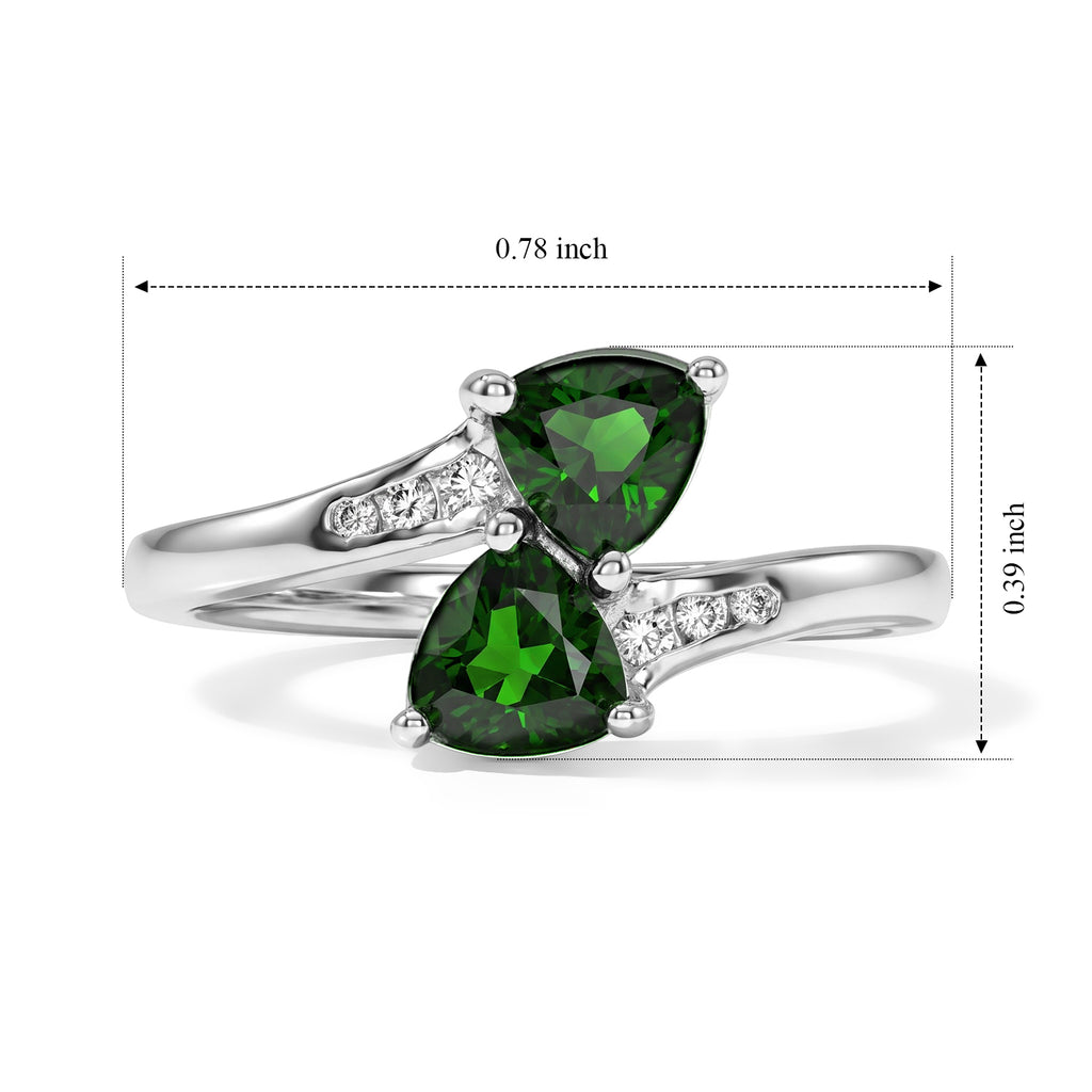 D'Joy - Natural Chrome Diopside & White Zircon Bypass Ring in Platinum Overlay Sterling Silver 1.15 Ct._8809726_5