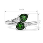 D'Joy - Natural Chrome Diopside & White Zircon Bypass Ring in Platinum Overlay Sterling Silver 1.15 Ct._8809726_5