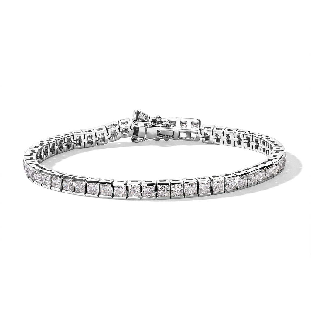D'joy Moissanite Bracelet (Size - 7) in Rhodium OverlaySterling Silver, Silver Wt.11 Gms  8.007  Ct._8810567