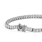 D'joy Moissanite Bracelet (Size - 7) in Rhodium OverlaySterling Silver, Silver Wt.11 Gms  8.007  Ct._8810567_3