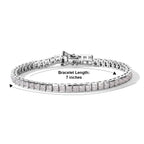 D'joy Moissanite Bracelet (Size - 7) in Rhodium OverlaySterling Silver, Silver Wt.11 Gms  8.007  Ct._8810567_4