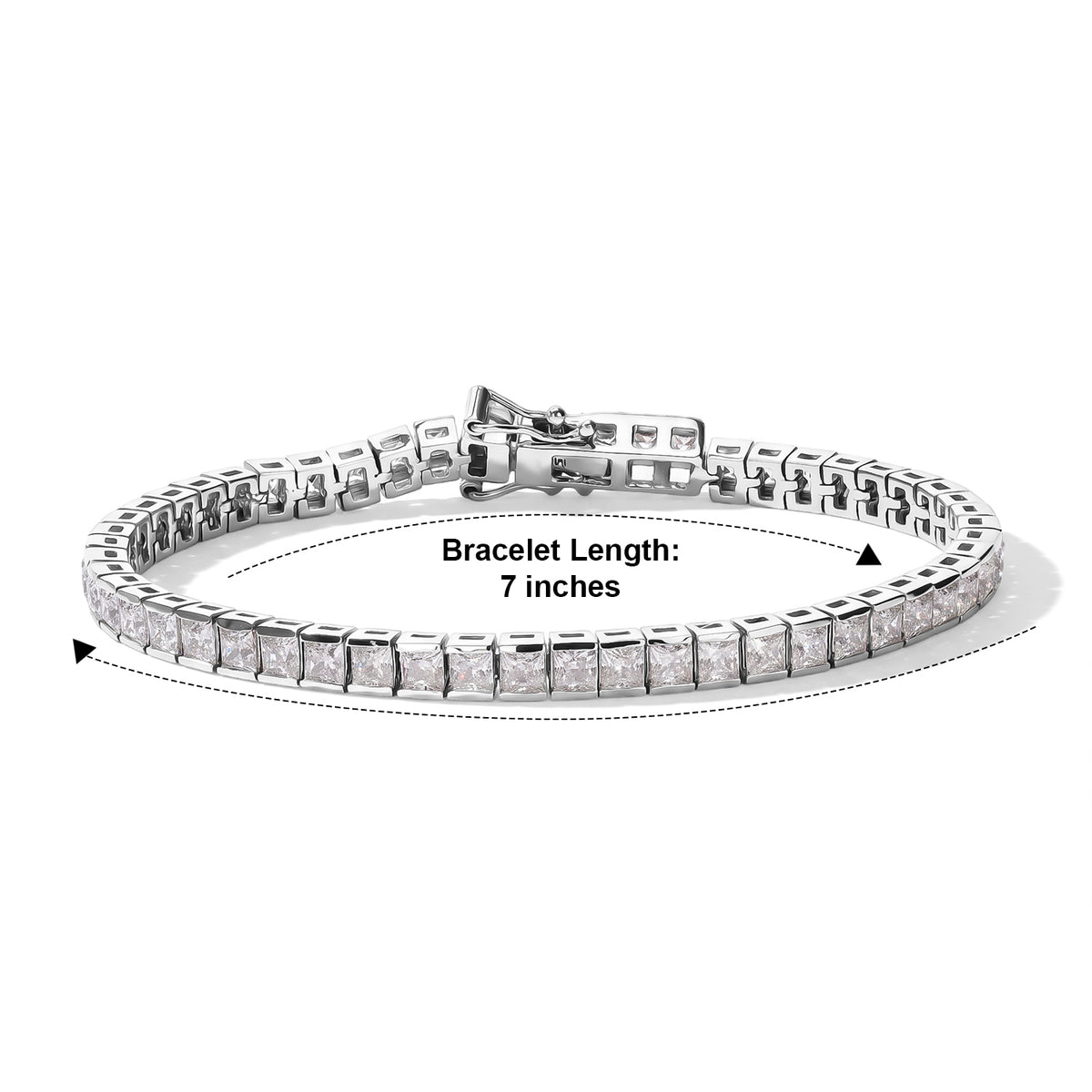 D'Joy - Moissanite Tennis Bracelet (Size - 7) with GB Lock Box in Rhodium Overlay Sterling Silver 8.00 Ct, Silver Wt. 10.90 Gms 8810567 4