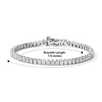 D'joy Moissanite Bracelet (Size - 7.5) in Rhodium OverlaySterling Silver, Silver Wt.11 Gms  8.478  Ct._8810568_4
