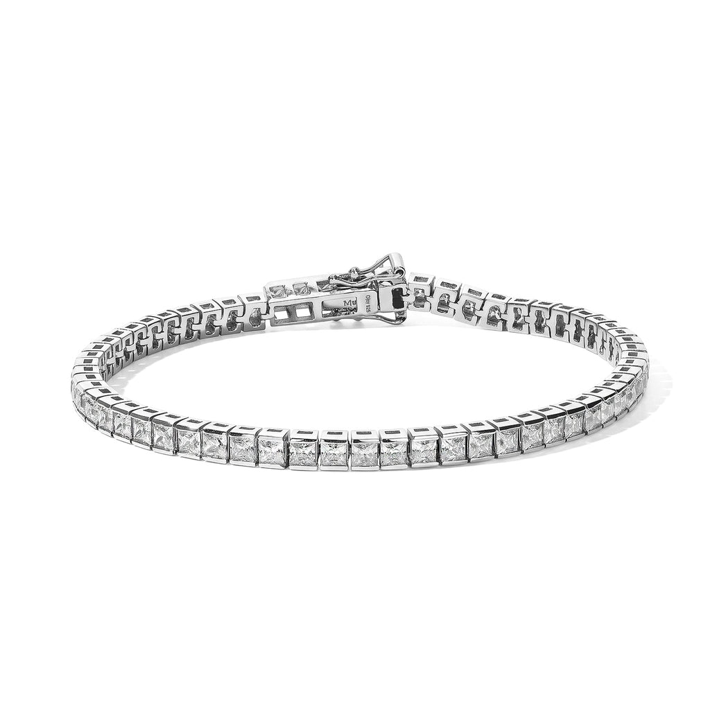 D'joy Moissanite Bracelet (Size - 8) in Rhodium OverlaySterling Silver, Silver Wt.11 Gms  9.106  Ct._8810569