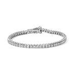 D'joy Moissanite Bracelet (Size - 8) in Rhodium OverlaySterling Silver, Silver Wt.11 Gms  9.106  Ct._8810569