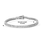 D'joy Moissanite Bracelet (Size - 8) in Rhodium OverlaySterling Silver, Silver Wt.11 Gms  9.106  Ct._8810569_4